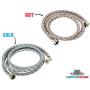 Washing Machine Hoses (4FT) - Universal Fit - (2 Pack) 90 Degree Braided Stainless Steel Water Supply Line - Burst Proof - Includes Wrench for Easy Installation