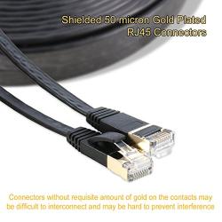 Jadaol Cat 7 Ethernet Cable 25 ft Shielded (SSTP), High Speed Solid Flat Internet Lan Computer patch cord, faster than Cat5e/Cat5/cat6, Durable Rj45 Cat7 network Wire for Router,Modem, Xbox, PS-Black