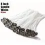 EricX Light 8 inch Candle Wick with Candle Wick Stickers and Candle Wick Centering Device,60 pcs for Candle Making