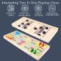 Aliyaduo 2 in 1 Wooden Hockey Game, Desktop Winner Board Game, Table Ice Hockey, Portable Tabletop Board Games Toys for Parent-Child Family Tabletop Game(17.7 x 7.48 x 1.06 Inches)