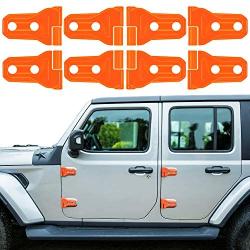 LAIKOU 8PCs Door Hinge Cover Decor Trim Exterior Protection Accessories Fit for 2018-2021 Jeep Wrangler JL JLU & Gladiator JT (Orange)