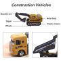 Kids Diecast Construction Vehicles Metal Engineering Cars Set Toys Play Trucks for Boys Age 3 4 Birthday Party Supplies Cake Topper (Pack of 6)
