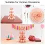 NWK 3/4-Tier Cupcake Stand with Crystal Clear Plates and Gold Metal Struts Dessert Tower Display Rack Serving Tray for Wedding Birthday Autumn Thanks Giving Baby Shower Party NWK 3/4-Tier Cupcake Stand with Crystal Clear Plates and Gold Metal Struts Dessert Tower Display Rack Serving Tray for Wedding Birthday Autumn Thanks Giving Baby Shower Party