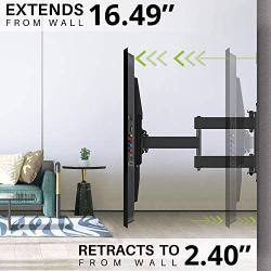 USX MOUNT Full Motion TV Wall Mount for Most 47-84 inch Flat Screen/LED/4K TVs, TV Mount Bracket Dual Swivel Articulating Tilt 6 Arms, Max VESA 600x400mm, Holds up to 132lbs, Up to 16'' Wood Stud