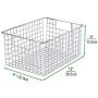mDesign Farmhouse Decor Metal Wire Food Storage Organizer Bin Basket with Handles - for Kitchen Cabinets, Pantry, Bathroom, Laundry Room, Closets, Garage - 12'' x 9'' x 6'' - 4 Pack - Chrome