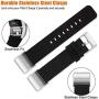 Maledan Compatible with Charge 2 Bands for Women Men, Breathable Woven Fabric Replacement Accessory Strap Compatible with Charge 2 and Charge 2 SE Fitness Activity Tracker, Large, Black