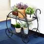 Safstar Metal Plant Stand, Two Tiered Garden Cart Shelf for Indoor Outdoor Home Garden Patio, Parisian Style Flower Pot Holder, Stable and Durable