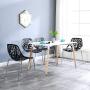Bonnlo Modern Stackable Chair Set of 4 Kitchen Black Dining Chair Birch Sapling Comfy Chairs for Indoor Use (Black)