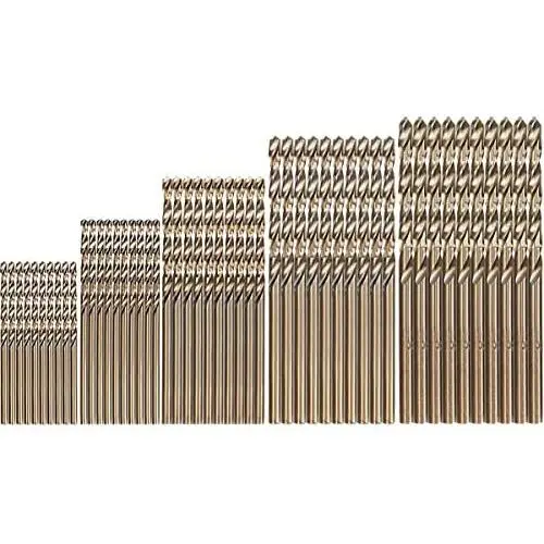 Hymnorq Metric M35 Cobalt Steel Extremely Heat Resistant Twist Drill Bits with Straight Shank Set of 50pcs in 5 Sizes(1, 1.5, 2, 2.5, 3mm) for Stainless Steel Cast Iron and Hard Metals Hymnorq Metric M35 Cobalt Steel Extremely Heat Resistant Twist Drill Bits with Straight Shank Set of 50pcs in 5 Sizes(1, 1.5, 2, 2.5, 3mm) for Stainless Steel Cast Iron and Hard Metals