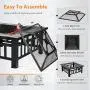 VIVOHOME 32 Inch Heavy Duty 3 in 1 Metal Square Patio Firepit Table BBQ Garden Stove with Spark Screen Cover Log Grate and Poker for Outside Wood Burning and Drink Cooling VIVOHOME 32 Inch Heavy Duty 3 in 1 Metal Square Patio Firepit Table BBQ Garden Stove with Spark Screen Cover Log Grate and Poker for Outside Wood Burning and Drink Cooling