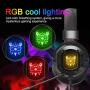 Gaming Headset, GAKOV Gak3 Cool RGB Light, Metal Iron Mesh, HD Clear Hose Microphone Gaming Headphones, 40mm Super Bass Speakers, Soft Memory Earmuffs for Laptop/Mac/Computer/PS4