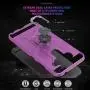 YmhxcY Phone Case Compatible with LG V40/V40 ThinQ Case with HD Screen Protector,360 Degree Rotating Ring Kickstand Holder Dual Layers of Shockproof Phone Case for LG V40-ZS Purple