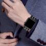 Bestig Compatible for Apple Watch Band 38mm 40mm Premium Solid Stainless Steel Metal Replacement Adjustable Sport Wristband Bracelet Strap for iWatch Series 6 SE 5 4 3 2 1 (Matt Black/Polished Silver)