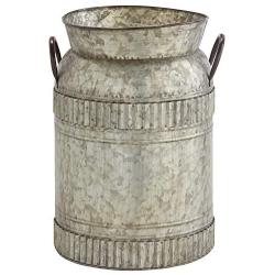 Amazon Brand – Stone & Beam Vintage Metal Milk Planter, 14.6''H, Galvanized