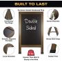 Sandwich Board Sidewalk Chalkboard Sign: Reinforced, Heavy-Duty / 10 Chalk Markers / 40 Piece Stencil Set/Chalk/Eraser/Double Sided/Large 40x23 Chalk Board Standing Sign A-Frame (Rustic)
