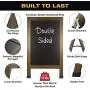 Sandwich Board Sidewalk Chalkboard Sign: Reinforced, Heavy-Duty / 10 Chalk Markers / 40 Piece Stencil Set/Chalk/Eraser/Double Sided/Large 40x23 Chalk Board Standing Sign A-Frame (Rustic) Sandwich Board Sidewalk Chalkboard Sign: Reinforced, Heavy-Duty / 10 Chalk Markers / 40 Piece Stencil Set/Chalk/Eraser/Double Sided/Large 40x23 Chalk Board Standing Sign A-Frame (Rustic)