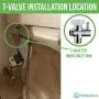 Purrfectzone Leak-Proof Hybrid Bidet T-adapter with Cone Washer, T Adapter Shut Off Valve, Bidet Valve Adapter for toilet sprayer with Bidet T Adapter 7/8'' x 7/8'' x 1/2''
