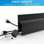 Updated 94'' J Channel Cable Raceway - Desk Cord Organizer - Computer Cable Management Under Desk with 196'' Mounting Tape - 6 Count Desk Cable Tray for Office, Home (6X 15.7 Each, Medium, Black)