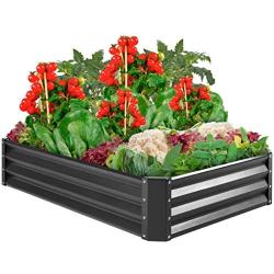 Best Choice Products 6x3x1ft Outdoor Metal Raised Garden Bed Box Vegetable Planter for Vegetables, Flowers, Herbs, and Succulents