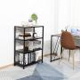 GreenForest Industrial Bookcase 4 Tier Rustic Bookshelf Metal Frame for Home and Office Walnut