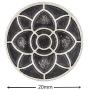 Bezelry 12 Pieces Lotus Blossom Metal Shank Buttons. 20mm (3/4 inch) (Antique Silver)