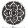 Bezelry 12 Pieces Lotus Blossom Metal Shank Buttons. 20mm (3/4 inch) (Antique Silver)