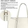 Laptop Bag for Women Waterproof Lightweight Leather 15.6 Inch Computer Tote Bag Business Office Briefcase Large Capacity Handbag Shoulder Bag Professional Office Work Bag Beige