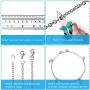 Necklace for Jewelry Making, Anezus 50 Feet Jewelry Chain Necklace Chains 2.0mm Silver Stainless Steel Chain with 100 Jump Rings 30 Lobster Clasps for Jewelry Making Jewelry Chain DIY Making