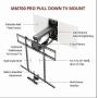MantelMount MM700 Pro Fireplace TV Mount Pull Down Bracket for 50''-90'' & 25-115 lb Televisions Above Mantel