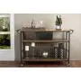 Baxton Studio Lancashire Wood and Metal Kitchen Cart, Brown Baxton Studio Lancashire Wood and Metal Kitchen Cart, Brown