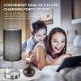 Black Touch Control Table Lamp Set of 2, with 2 USB Charging Ports&AC Outlet, 3-Way Dimmable Bedside Nightstand Lamps with Fabric Lampshade for Reading, Bedroom, Living Room, A19 LED Bulbs Included