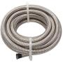 16 Feet 4AN AN4 1/4'' Fuel Line Hose Braided Stainless Steel Oil Gas Fuel Hose CPE Synthetic Rubber Line Silver