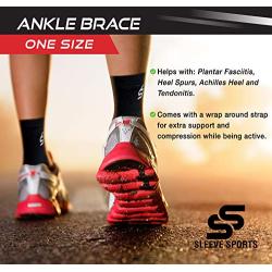 Sleeve Stars Ankle Brace Plantar Fasciitis and Ankle Support, Ankle Compression Sleeve for Achilles & Tendonitis, Foot Brace for Sprain and Heel Pain Relief, Black Ankle Brace for Women & Men (Single)