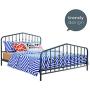 Novogratz Bushwick Metal Bed with Headboard and Footboard | Modern Design | Queen Size - Grey
