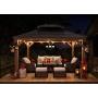 Sunjoy Chapman 11 x 13 ft. Cedar Framed Gazebo with Steel 2-Tier Hip Roof Hardtop, Brown