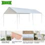 VINGLI 10 x 20 Heavy Duty Carport Car Canopy Elegant Simplicity Style Park, Anti UV Waterproof, Upgraded Steady Steel Panels and Parts,Versatile Garage Vehicle Shelter, White