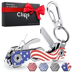 Clips Smart Compact Key Holder Keychain - Made of Carbon Fiber & Stainless Steel- Pocket Organizer Up to 28 Keys- Lightweight, Strong Includes Bottle Opener, Carabiner & More.