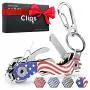 Clips Smart Compact Key Holder Keychain - Made of Carbon Fiber & Stainless Steel- Pocket Organizer Up to 28 Keys- Lightweight, Strong Includes Bottle Opener, Carabiner & More.