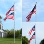Gientan 20FT Telescopic Flag Pole, Extra Thick Heavy Duty Aluminum Flagpole Kit with 3x5 US Flag&Golden Ball Top for Commercial Residential Outdoor Use, Fly up 2 Flags
