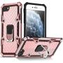 Military Grade for iPhone 8 Case iPhone 7 Case iPhone SE 2020 Metal Rotating Ring with Kickstand Holder Armor Heavy Duty Shockproof Drop Protective Cover for iPhone 8/7/SE 2020 Phone Case (Rose Gold)