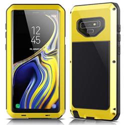 Galaxy Note 9 Case,Lilycase Armor Heavy Duty Hybrid Aluminum Metal Shockproof Military Shockproof Hard Cover for Samsung Galaxy Galaxy Note 9 Newest (Yellow)