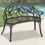 Garden Bench Outdoor Bench Park Benches for Outdoors Metal Aluminum Porch Chair Seat Furniture Perfect for Patio Park Yard Deck Entryway, Floral Rose Accented Bronze Garden Bench Outdoor Bench Park Benches for Outdoors Metal Aluminum Porch Chair Seat Furniture Perfect for Patio Park Yard Deck Entryway, Floral Rose Accented Bronze