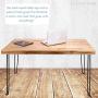 SLEEKFORM Folding Desk Lightweight Portable Wood Table 47''x 24'' | Small Wooden Foldable Workstation for Study Writing Computer PC Laptop | Industrial Rustic & Metal Hairpin Legs | No Assembly Required