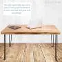 SLEEKFORM Folding Desk Lightweight Portable Wood Table 47''x 24'' | Small Wooden Foldable Workstation for Study Writing Computer PC Laptop | Industrial Rustic & Metal Hairpin Legs | No Assembly Required