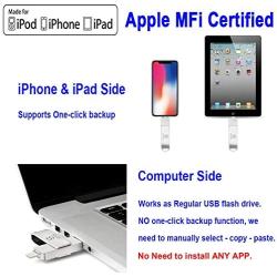 Apple MFi Certified 256GB Photo-Stick-for-iPhone-Storage iPhone-Memory iPhone USB for Photos iPhone USB Flash Drive Memory for iPad External iPhone Storage iPhone Thumb Drive for iPad Photo Stick