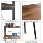 Its_Organized Ladder Computer Desk, 43 inch Computer Desk, Modern Writing Table with Bookshelf, PC Laptop Workstation with Metal Frame,Study Shelf Desk for Home Office (Archaize Brown)