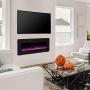 Vitesse 50 inch Wall Mounted and Recessed Electric Fireplace, Adjustable Flame Color and Speed Fireplace Heater Fit for 2 x 4 and 2 x 6 Stud with Touch Screen Control Panel, Remote Control