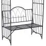 Outsunny Outdoor Garden Arbor Arch Steel Metal with Bench Seat - Black Outsunny Outdoor Garden Arbor Arch Steel Metal with Bench Seat - Black