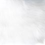 HomePop Faux Fur Square Stool with Metal Legs, White