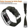 Maledan Replacement Bands Compatible with Charge 2 and Charge 2 HR, Large Woven Fabric Strap Band for Women Men, Dark Green